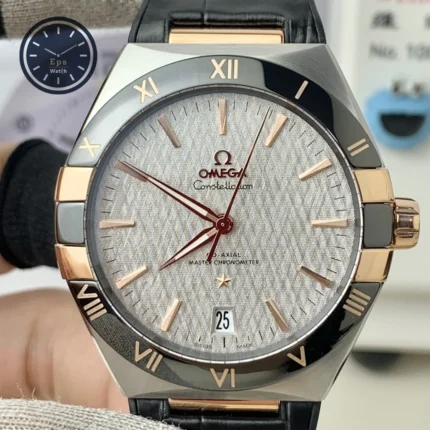 Constellation Silver Grey Dial Black Gummy Strap 41mm Super Clone