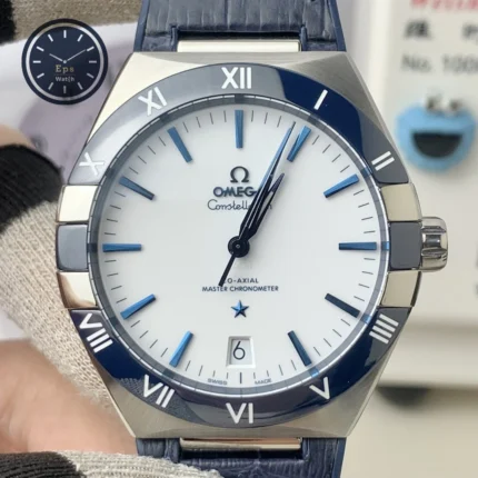 Constellation White Dial Blue Gummy Strap 41mm Super Clone