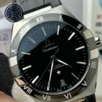 Constellation Black Dial Black Gummy Strap 41mm Super Clone