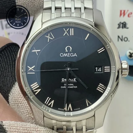Omega De Ville Men's Black/Roman Dial 41mm Super Clone