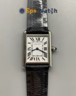 Tank Best Version White Dial Black Leather Strap Super Clone