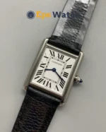 Tank Best Version White Dial Black Leather Strap Super Clone