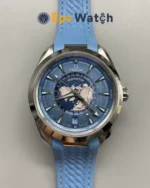 Seamaster Aqua Terra 150m World Time Watch 43mm Blue Dial Super Clone