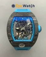 RM055 Blue NTPT Skeleton Dial with Blue Rubber Strap RMUL2 Super Clone