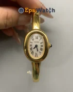 Cartier Bathtub Quartz 18K Gold Plated Silver Dial Super Clone