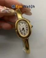 Cartier Bathtub Quartz 18K Gold Plated Silver Dial Super Clone
