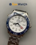 Seamaster 300m Blue Ceramic Bezel 42mm White Dial Super Clone