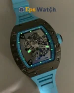 RM055 Blue NTPT Skeleton Dial with Blue Rubber Strap RMUL2 Super Clone