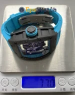 RM055 Blue NTPT Skeleton Dial with Blue Rubber Strap RMUL2 Super Clone