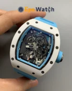 RM055 Blue Cer/RU Skeleton Dial with Blue Rubber Strap RMUL2 Super Clone