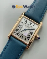 Tank Best Version White Dial Blue Leather Strap Super Clone