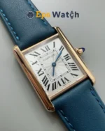Tank Best Version White Dial Blue Leather Strap Super Clone