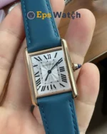 Tank Best Version White Dial Blue Leather Strap Super Clone