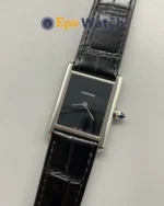 Cartier Tank Best Version Black Dial Leather Strap Super Clone