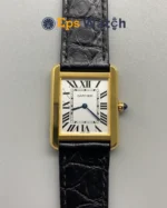 Cartier Tank Best Version White Dial 18K Gold Plated Bezel Super Clone