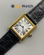 Cartier Tank Best Version White Dial 18K Gold Plated Bezel Super Clone