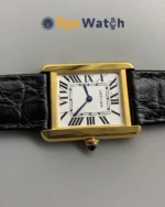 Cartier Tank Best Version White Dial 18K Gold Plated Bezel Super Clone