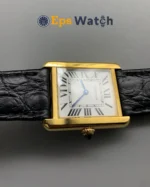 Cartier Tank Best Version White Dial 18K Gold Plated Bezel Super Clone