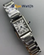 Cartier Tank Best Version White Dial Stainless Steel Strap Super Clone