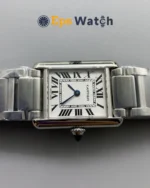 Cartier Tank Best Version White Dial Stainless Steel Strap Super Clone