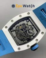RM055 Blue Cer/RU Skeleton Dial with Blue Rubber Strap RMUL2 Super Clone