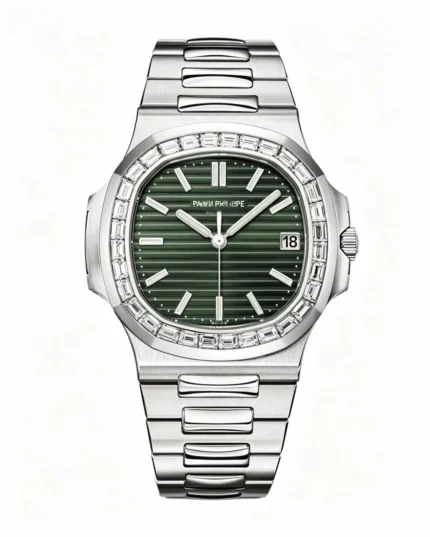 Nautilus 5711 Green Textured Dial 40mm Diamond Bezel Super Clone