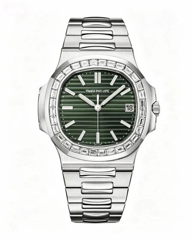 Nautilus 5711 Green Textured Dial 40mm Diamond Bezel Super Clone