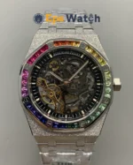 Royal Oak 15468BC 37mm Skeletonized/Rainbow Diamond Dial Super Clone