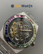 Royal Oak 15468BC 37mm Skeletonized/Rainbow Diamond Dial Super Clone