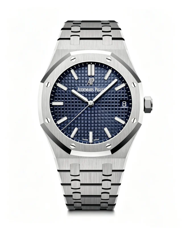 Royal Oak 41mm 15500 1:1Blue Textured Dial on SS Bracelet Super Clone