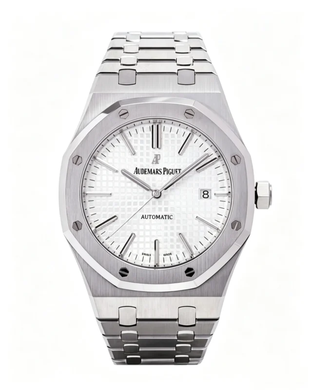 Royal Oak 15400 1:1 White Textured Dial with Bracelet 41mm Super Clone
