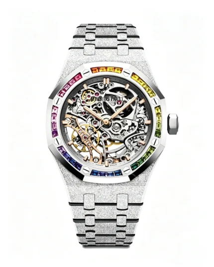 Royal Oak 15468BC 37mm Skeletonized/Rainbow Diamond Dial Super Clone