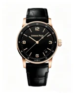 AP Code 11.59 15210OR 41mm Black dial Black leather strap Super Clone