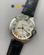 Ballon Bleu Best Version 40mm White Dial Black Leather Strap Super Clone