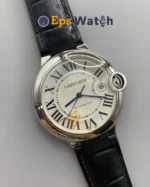 Ballon Bleu Best Version 40mm White Dial Black Leather Strap Super Clone