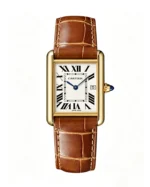 Cartier Tank Best Version White Dial Brown Leather Strap Super Clone