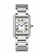 Cartier Tank Best Version White Dial Stainless Steel Strap Super Clone