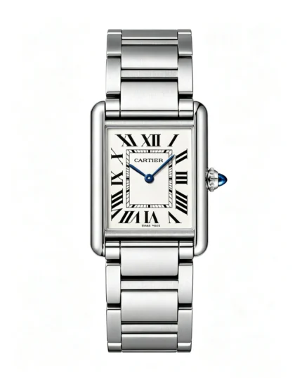 Cartier Tank Best Version White Dial Stainless Steel Strap Super Clone