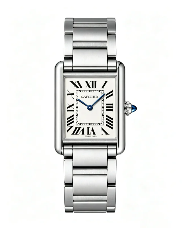 Cartier Tank Best Version White Dial Stainless Steel Strap Super Clone