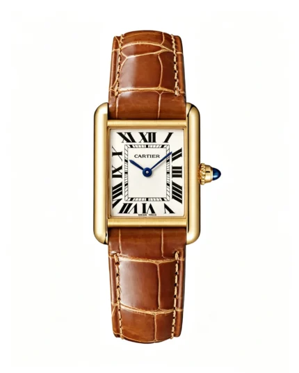 Cartier Tank Best Version White Dial Brown Leather Strap Super Clone