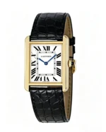 Cartier Tank Best Version White Dial 18K Gold Plated Bezel Super Clone