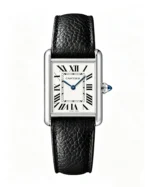 Tank Best Version White Dial Black Leather Strap Super Clone