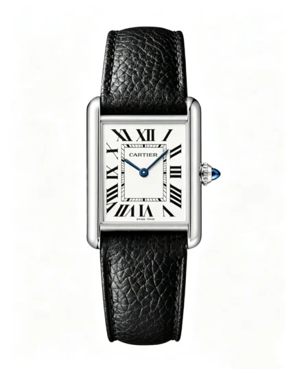 Tank Best Version White Dial Black Leather Strap Super Clone