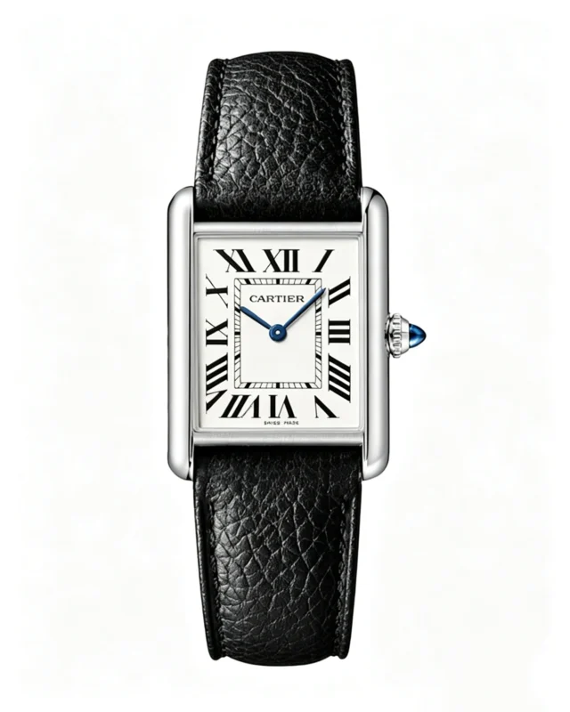 Tank Best Version White Dial Black Leather Strap Super Clone