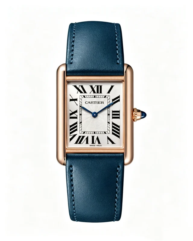 Tank Best Version White Dial Blue Leather Strap Super Clone