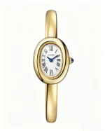 Cartier Bathtub Quartz 18K Gold Plated Silver Dial Super Clone