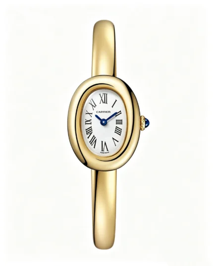 Cartier Bathtub Quartz 18K Gold Plated Silver Dial Super Clone