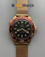 Seamaster 300m 2025 42mm Rose Gold/Rose Gold Black Dial Super Clone