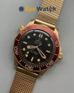 Seamaster 300m 2025 42mm Rose Gold/Rose Gold Black Dial Super Clone