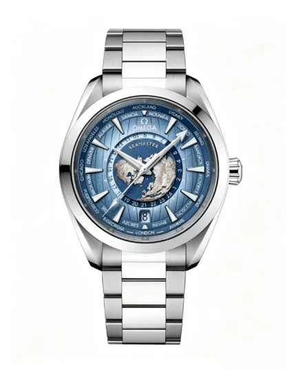 Seamaster Aqua Terra 150m World Time Watch 43mm Blue Dial Super Clone